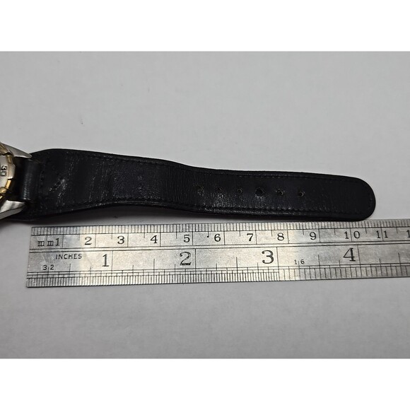 Womens Green Bay Packers Quartz Watch Date Gold Silver Leather Cuff New Battery - Picture 9 of 12